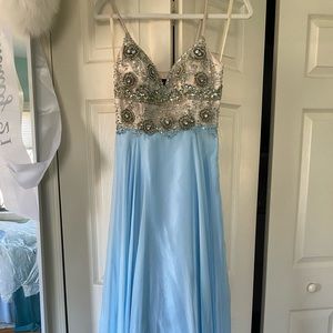 Light blue gown